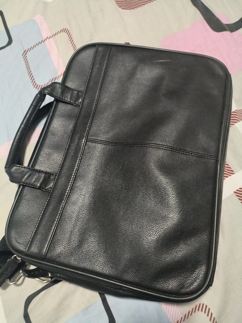Black Leather Laptop Bag