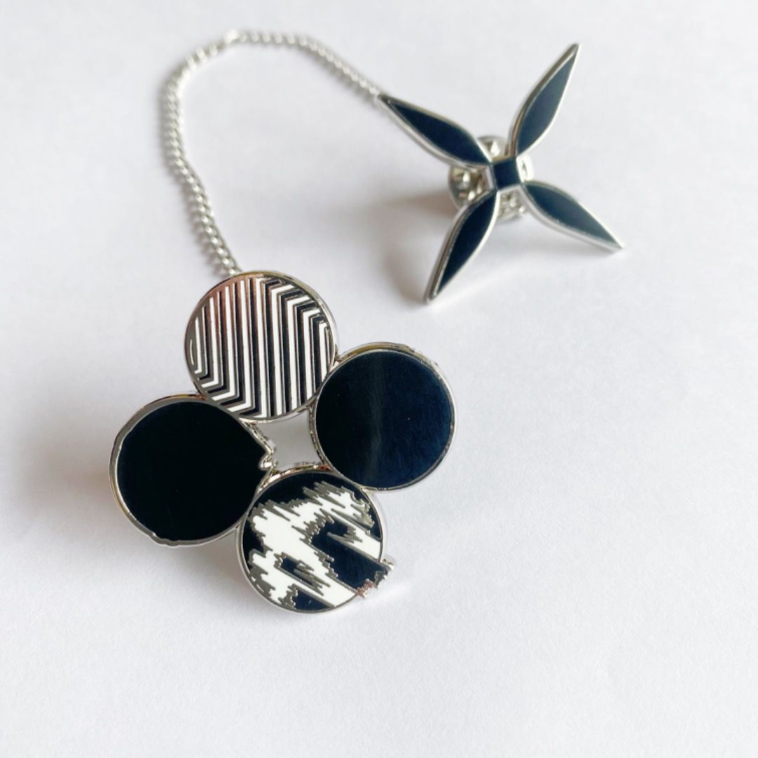 BTS Wings Album Enamel Pin (Category: K-Wave Merchandise) located in Rizal. Submitted by eissejes (Listing ID 1383412926, Image 1). Description: Details: - 1.3 inch x 1.6 inch - Hard Enamel - Silver Plating - 6.5 Inches Detachable Chain - Convertible Pin (Collar Pin or Stacked Pin).