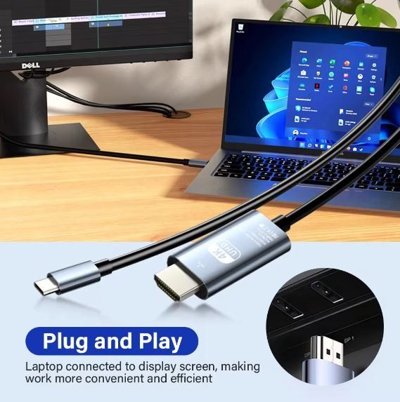 [Can use CDC Voucher!] USB C Type C to HDMI HDTV Cable Ultra HD Cable Converter Adapter for Phone iPhone TV Laptop Projector MacBook iPad PC63211854802561113