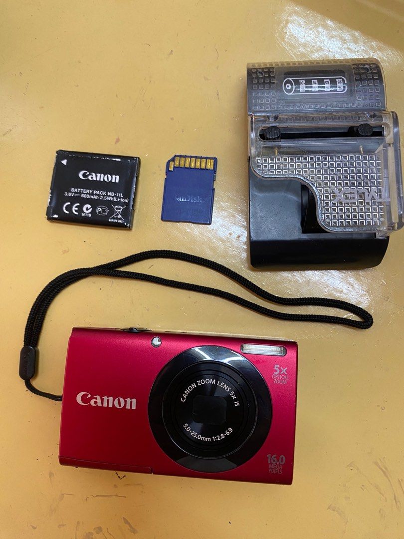 Canon Powershot A3400 IS Red (Category: Cameras) located in Manila. Submitted by yjncart (Listing ID 1383373037, Image 3). Description: Canon Powershot A3400 IS Red ☆ ₱7499 (negotiable) ✧ 16 MP ✧ Touchscreen ✧ Has red light when using flash ✧ 5x zoom ✧ 720p HD video ✧ Body condition: 8/10 ✧ Functions: 10/10 No working issue! ✧ Wide range of modes for taking pics! 📌 Inclusions ✧ strap ✧ sd card ✧ charger ✧ battery ❗️No return/refund 📍Manila base