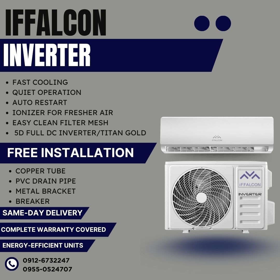 FREE INSTALLATION! IFFALCON SPLIT TYPE AIRCON INVERTER, TV & Home ...