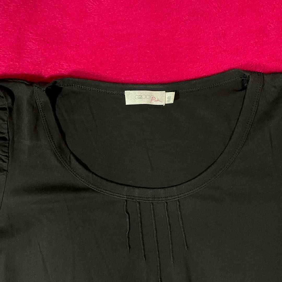 G2000 Black Mini Puff Sleeve Tee Shirt (Category: Shirts) located in Davao. Submitted by ourlovedthing (Listing ID 1383441906, Image 2). Description: Nice fabric! Fits Sizes: XXS to Semi-L (L on tag); see photos for measurements Condition: 9/10 (no flaws & in great condition) Please manage your expectations as this is a preloved item. What you see is what you get. Flaws are stated, otherwise the item is in great condition. *Color may vary due to 