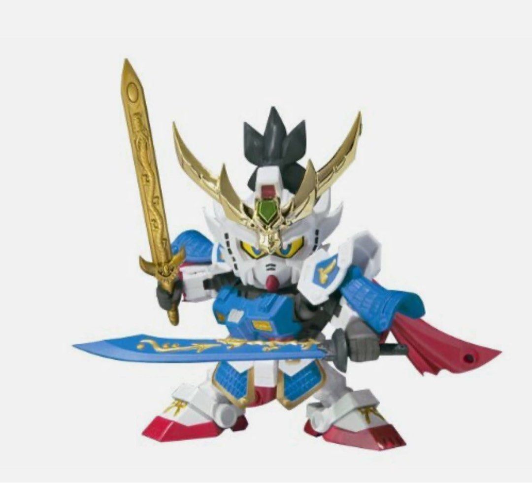 GHD SD Gundam Model Kit (Category: Gundam Model Kits) located in Singapore. Submitted by calveeno (Listing ID 1383369218, Image 2). Description: - GHD SD Gundam model kit - Samurai-themed design - Features multiple swords - 300 series model - Includes original box - Unassembled.