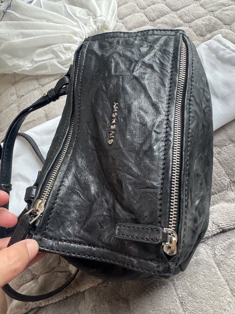 Givenchy Pandora Mini Distressed Leather Shoulder Bag (Category: Luxury Bags & Wallets) located in Manila. Submitted by joyceduena57693 (Listing ID 1383273441, Image 2). Description: 💯Authentic Bought from Givenchy Solaire branch.