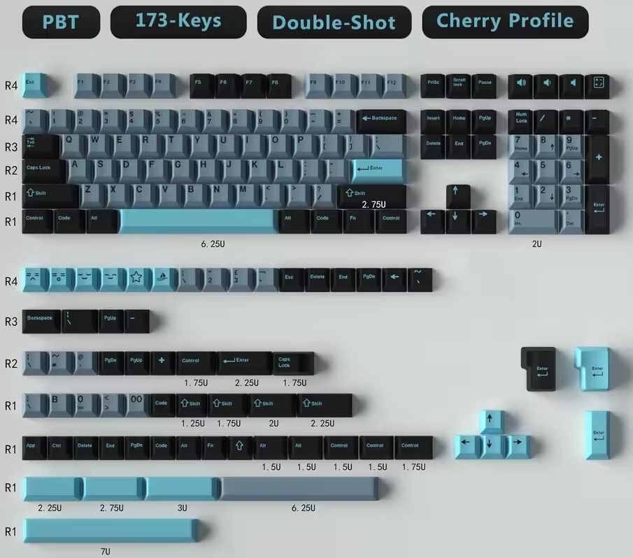 GMK 80082 inspired mechanical keyboard keycaps, Cherry profile, Double Shot PBT63205798635011113