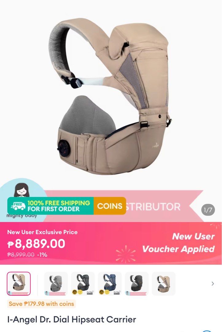 i-Angel Dr. Dial 1st gen (Category: Carriers & Slings) located in Manila. Submitted by queensellsstuff (Listing ID 1383435675, Image 2). Description: Complete set including accessories, but dial no longer functions and can no longer be replaced as per manufacturer. Still usable especially for smaller body frame since this version has the adjustable zipper from Small to XL unlike the new version. Ideal for moms with weak core and back problems or 