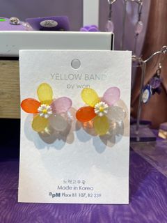 韓國kr彩色透明花瓣花朵耳環64218661340161110