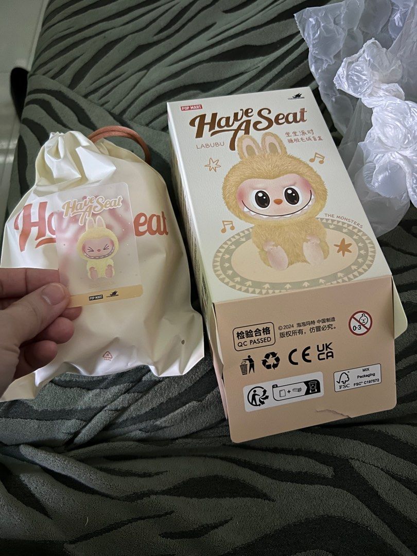Labubu Have A Seat- V2 (Category: Designer & Blind Box Toys) located in Manila. Submitted by trinity_86 (Listing ID 1383464597, Image 3). Description: Authentic bought from Popmart Box opened at the bottom *DM for design availability Gcash/bank transfer Paranaque area mert up .