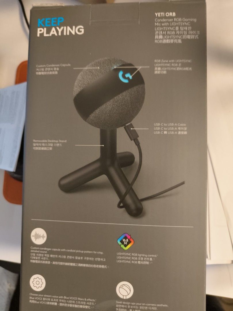 Logitech Yeti Orb RGB Gaming Microphone - Black63201611141889114