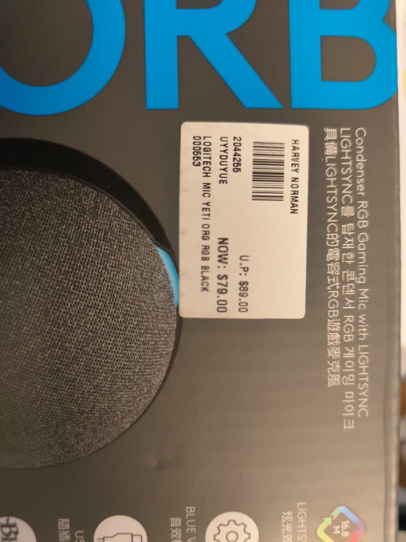 Logitech Yeti Orb RGB Gaming Microphone - Black63201611141889111