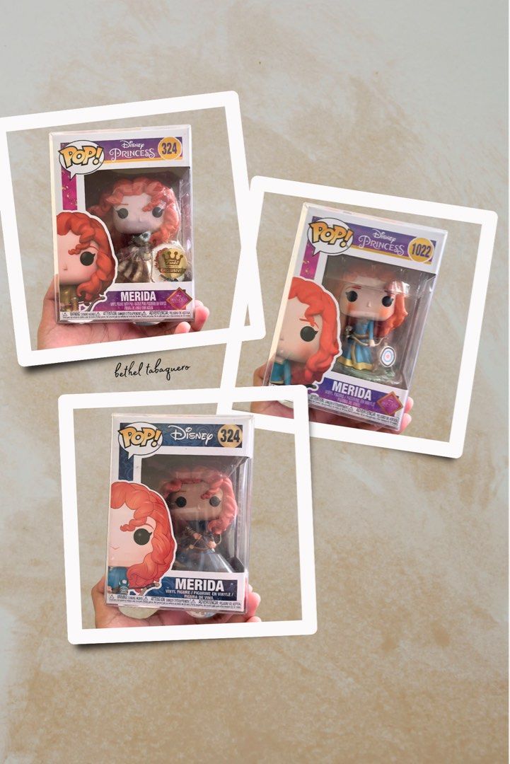 Merida Funko Pop (Category: Figurines & Statues) located in Makati City. Submitted by _helpmedeclutter2424 (Listing ID 1383344358, Image 1). Description: Merida Funko Pops Merida Dancing Princess - 1,000 Merida Ultimate Princess - 700 SOLD Merida Ultimate Princess with pin - 1,500 SOLD Take all: 1,600 Pass sa joy dibbers! For sure buyers only! 📍Taguig City .