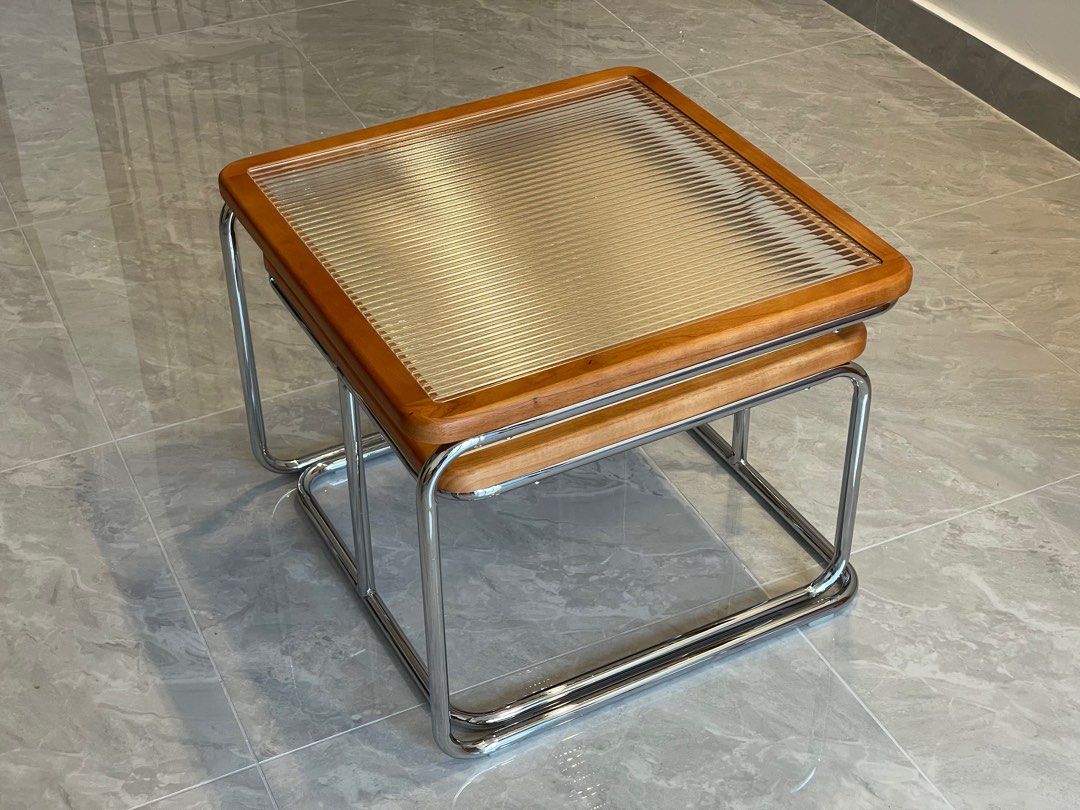 Nested Coffee Table (Category: Tables & Sets) located in Kuala Lumpur. Submitted by wotones (Listing ID 1383396188, Image 2). Description: Nested Coffee Table Measurement: 1) Table with Glass Top 55 (L) x 55 (W) x 45 (H) cm 2) Table with Rattan Top 50 (L) x 50 (W) x 36 (H) cm Self collection at Wangsa Maju, Kuala Lumpur Lumpur..
