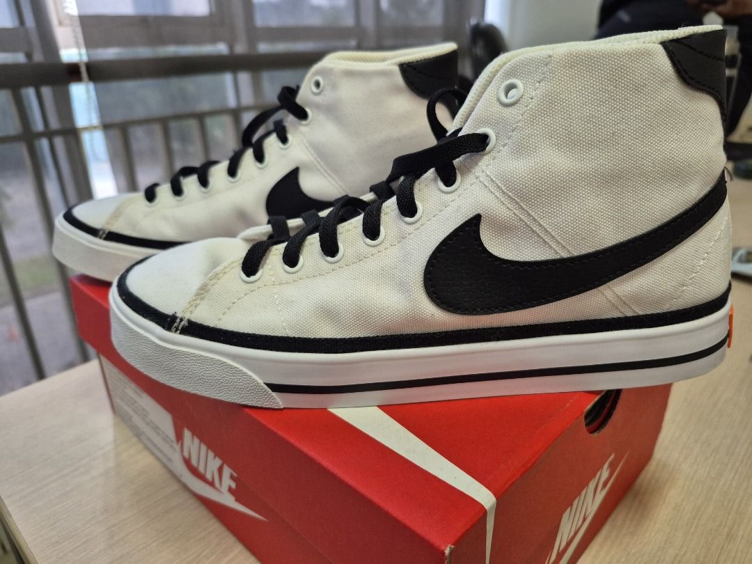 Nike Court Legacy CNVS MID ホワイト/ブラック シューズ(男性用) NIKE