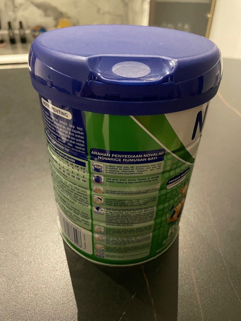 Novarice 800g (Category: Breastfeeding & Bottle Feeding) located in Seberang Perai. Submitted by zlatanibra (Listing ID 1383352272, Image 2). Description: Selling brand new Novarice 800g, bought this month from Mega Kulim. But baby didn’t want to drink it. So decided to let go at cheaper price Ori price RM168 Now only let go RM130 Penang cod/ pos.