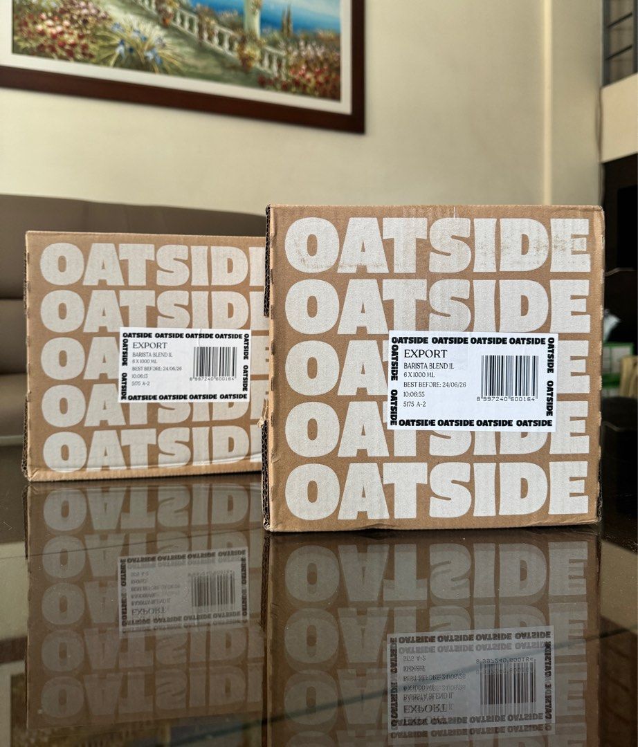 ONHAND Oatside Original Oatmilk 6x1L (Category: Beverages) located in Quezon City. Submitted by cornerstone_ph (Listing ID 1383442009, Image 1). Description: Price 1pc- 135 1box(6pcs)- 800 💯Original Condition: Brand New Expiration Date: 06/24/2026 MOP: Gcash/BDO/BPI/COD.