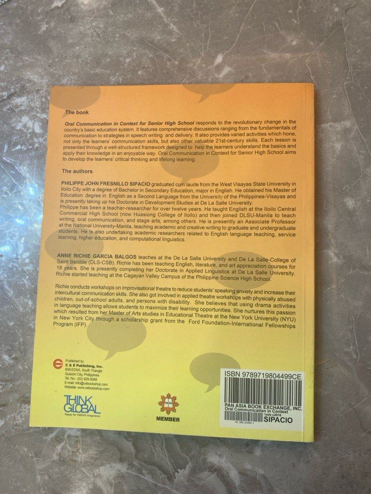 Oral Communication in Context for Senior High School (Category: Textbooks) located in Las Pinas. Submitted by ferrerf (Listing ID 1383413316, Image 3). Description: .