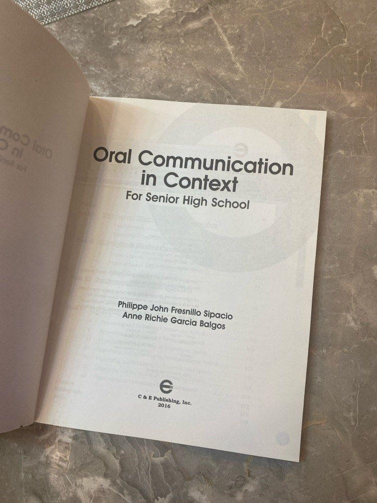 Oral Communication in Context for Senior High School (Category: Textbooks) located in Las Pinas. Submitted by ferrerf (Listing ID 1383413316, Image 2). Description: .