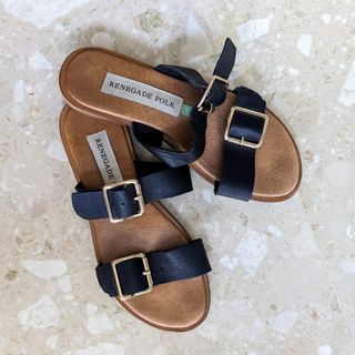 D&G dolce gabbana red leather sandals, Luxury, Sneakers