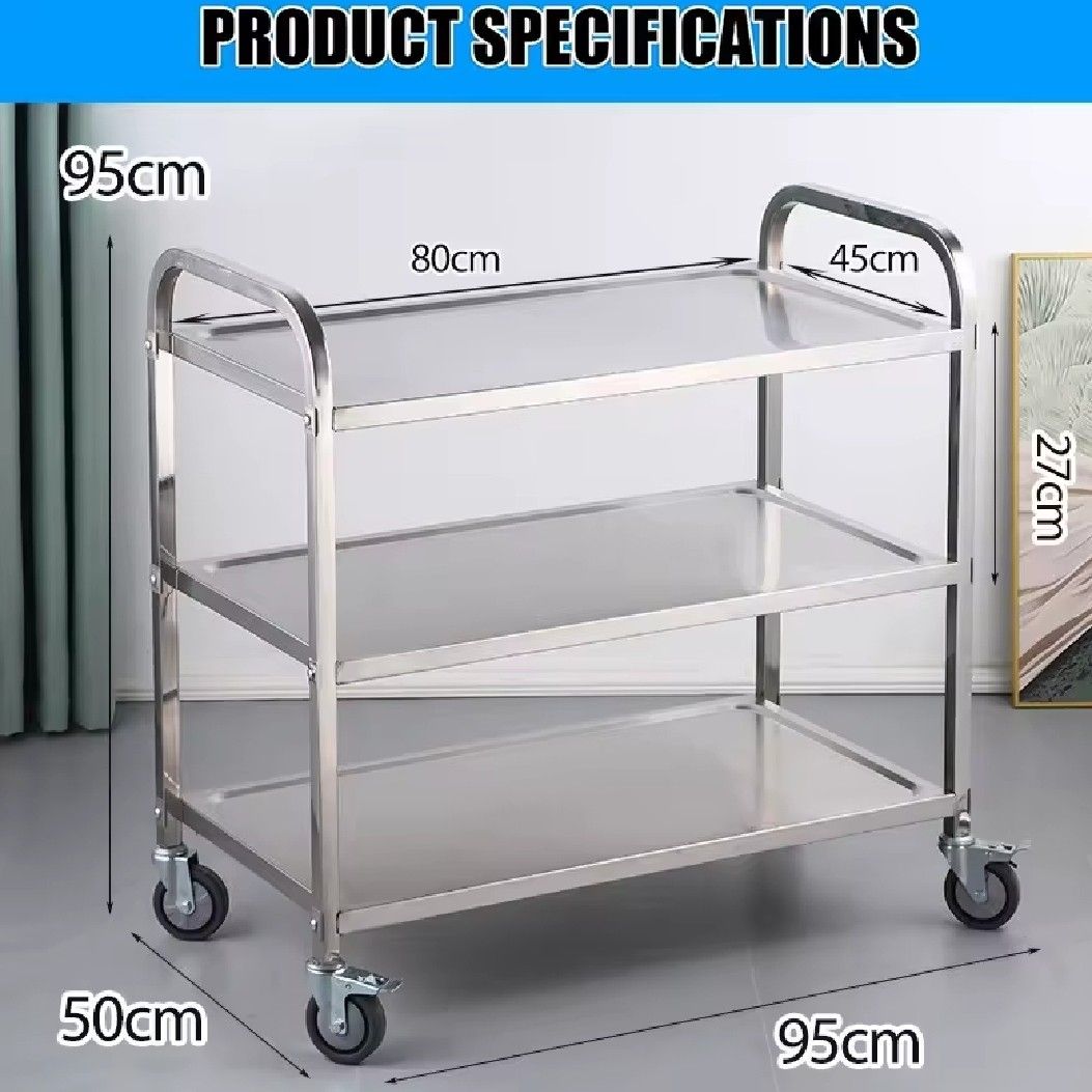 Mobile Food Storage Racks Rolling Kitchen Rack Stand | Utility Food Prep Cart | Storage Shelf ...
