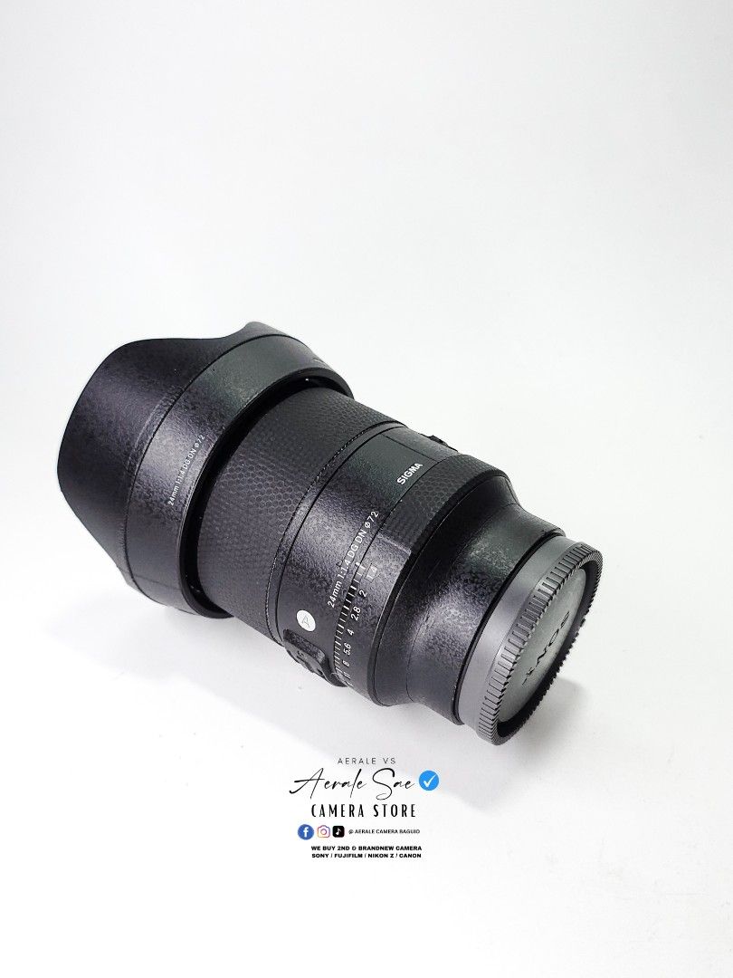 Sigma 24mm 1.4 DG DN Art ( Sony Mount ) (Category: Lens & Kits) located in Baguio. Submitted by aeralecamerastore (Listing ID 1383291337, Image 3). Description: SIGMA 24MM 1.4 DG DN ( SONY MOUNT ) P 38,500 ( pwede swap sa sigma 24-70mm 2.8 DG DN ) No issues Cosmetics 9.8/10 Condition: 10/10 No Fungus Actual Photos Posted 📸 📍 Open For Cash on delivery anywhere in the Philippines 🇵🇭 Inclusions : 📦 What's Included? Lens Hood Lens Cap Decal skin