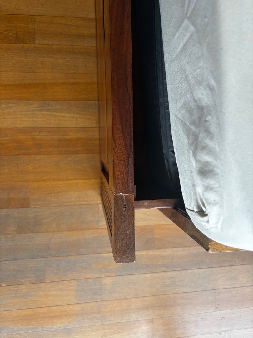 Solid Sheesham Wood Bed Frame with Storage65075081718914115