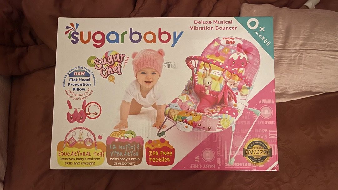 Sugarbaby Deluxe Musical Vibration Bouncer Sugar Chef (Kategori: Kereta, Kursi Goyang & Gendongan Bayi) berada di Medan. Dikirim oleh markeudya (ID iklan 1383460625, Gambar 1). Deskripsi: BARU!!! belum pernah dibuka, boleh nego, pengiriman medan only.