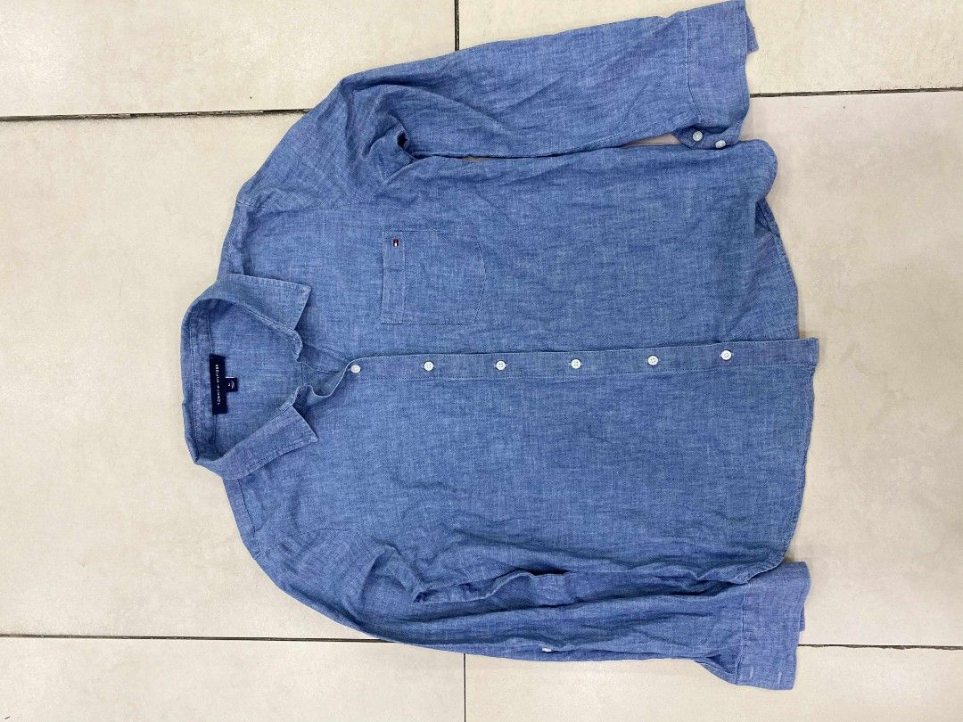Tommy Hilfiger denim polo sleeves (Category: Formal Shirts) located in Quezon City. Submitted by lostinclothes (Listing ID 1383453518, Image 1). Description: good for both men and women On good condition 9/10 color rate.