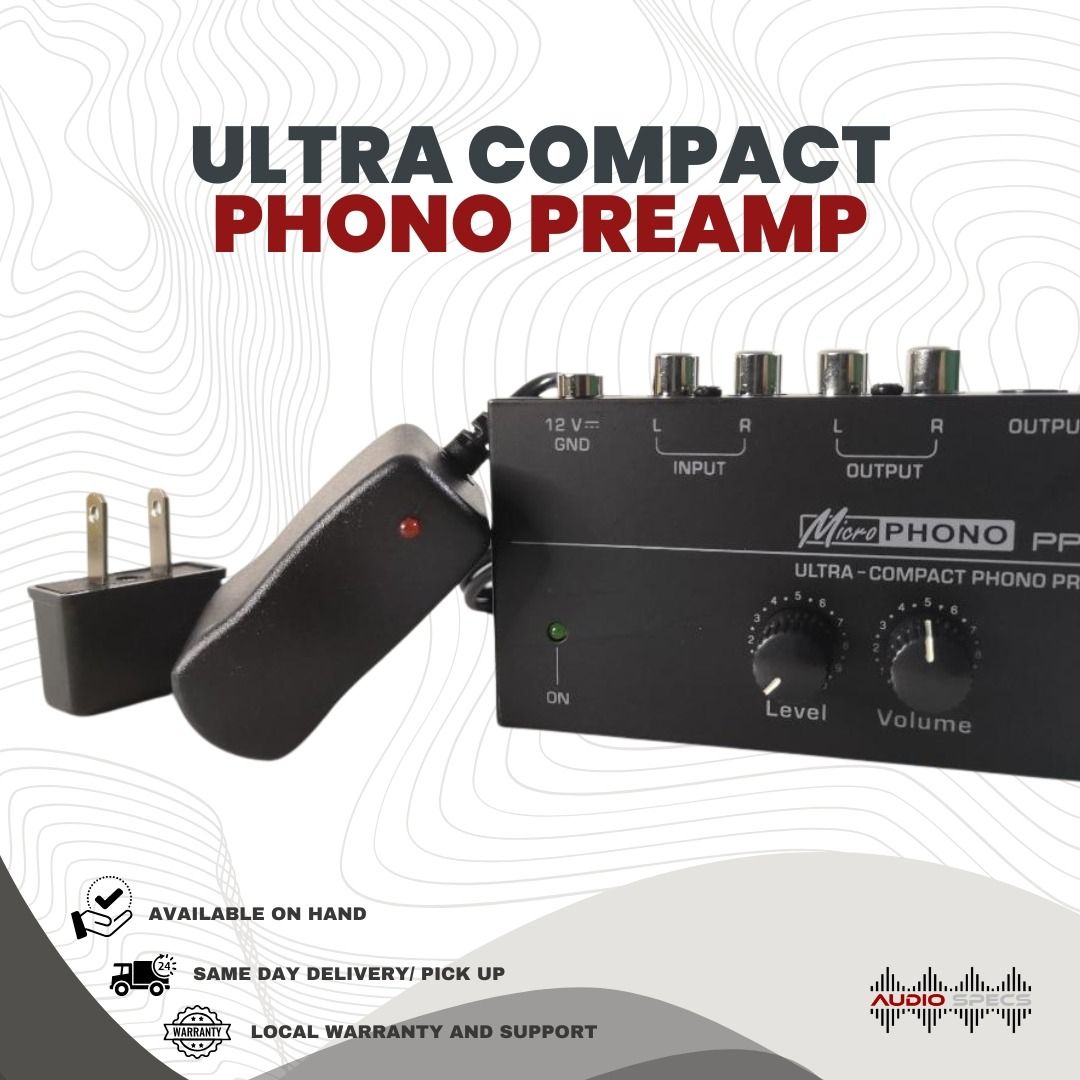 Ultra-compact Phono Preamp Preamplifier with Level & Volume Controls RCA Input & Output 1/4" TRS Output (Category: Other Audio Equipment) located in Quezon City. Submitted by allanpauco (Listing ID 1071287739, Image 2). Description: Features: Ultra-compact phono preamp with metal shell, portable and durable. 2 * RCA (L & R) inputs, 2 * RCA (L & R) outputs, 1 * 1/4" TRS output, multiple connection choices. With level and volume control knobs. For 