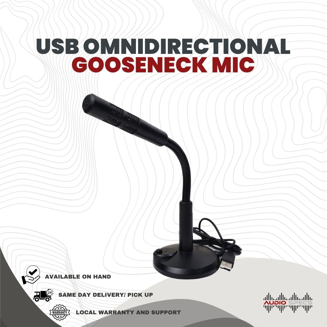USB Home Studio Omnidirectional Gooseneck Microphone Suitable for Desk (Category: Microphones) located in Quezon City. Submitted by allanpauco (Listing ID 1076878308, Image 1). Description: USB Home Studio Omnidirectional Microphone Suitable for Desk Brand new units available on hand Available for pick-up or shipping courtesy of buyer All items are tested and guaranteed in good working conditions before we handover to our buyers. Exceptions are t