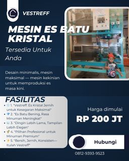 (Kategori: ) berada di . Dikirim oleh mesin_eskristal35 (ID iklan 1383322688, Gambar 1). Deskripsi: .