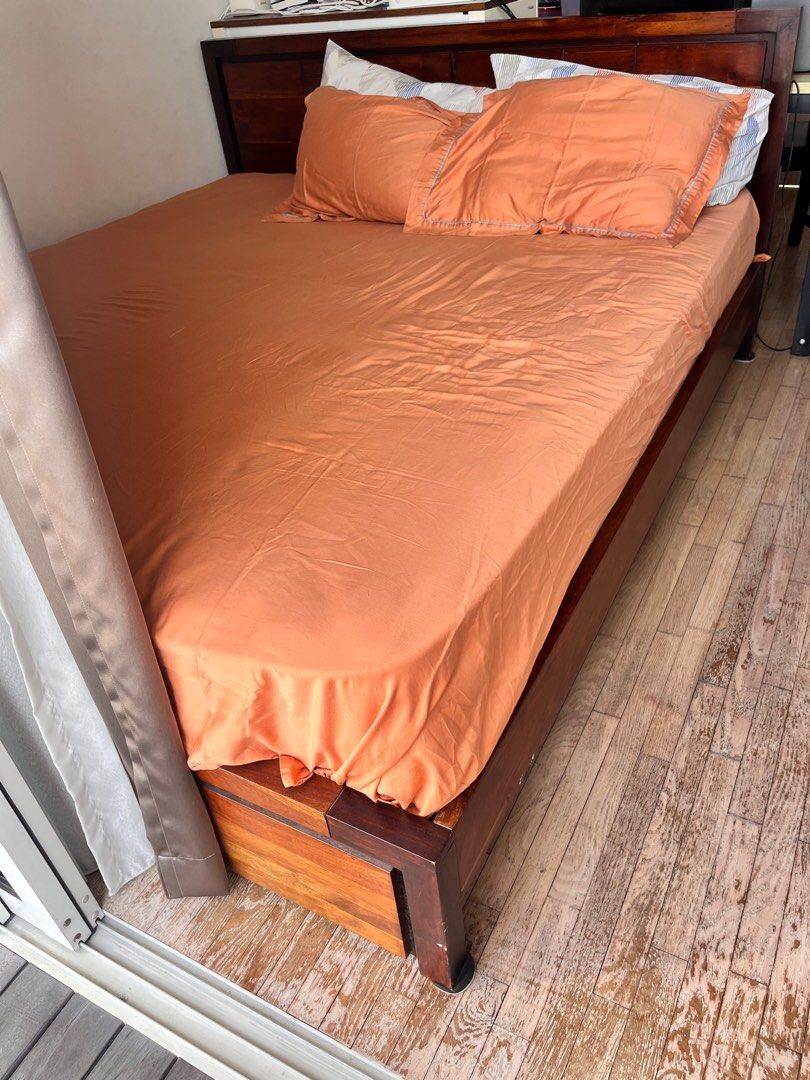 Wooden Bed Frame with Headboard