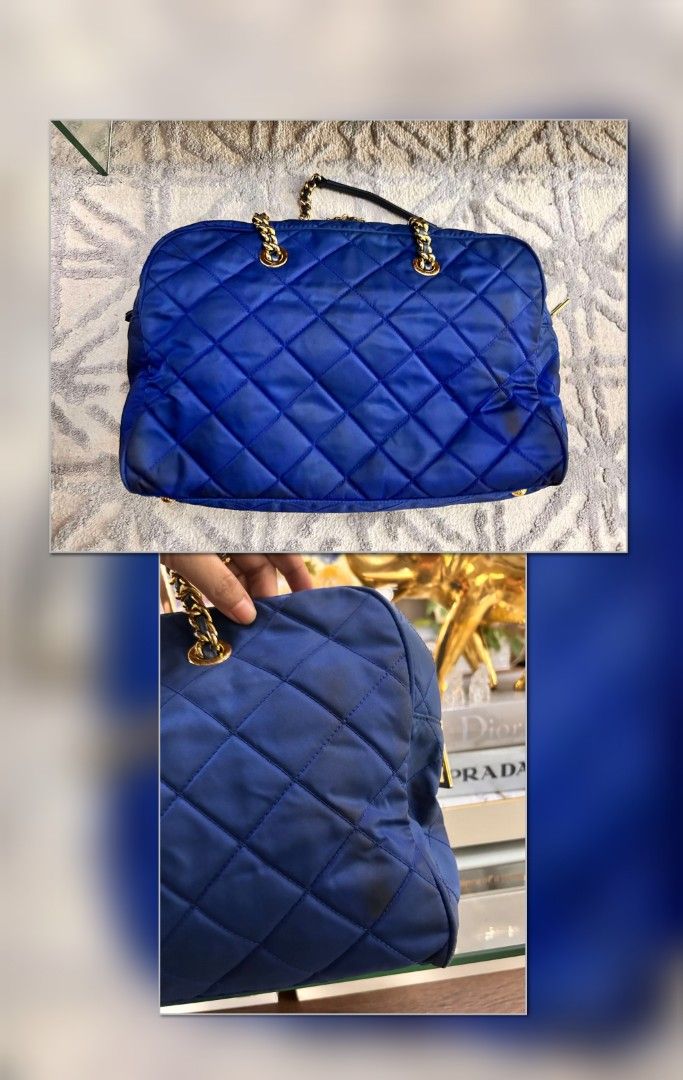 💯 % Authentic Prada Nylon Tessuto Bag (Category: Luxury Bags & Wallets) located in Paranaque City. Submitted by luxehuntsmla.bymari (Listing ID 1383562918, Image 3). Description: 💯 % Authentic Prada Nylon Tessuto Bag 🔸Darkened in some parts ( kayo na nagpa spa) 🔸 NO corner scuffs, tears, or foul smell. 🔸 excellent gold hardware 🔸 clean inside Php 13500 only FIXED 🔘🔘🔘 All items posted are guaranteed authentic or your money-back if proven 