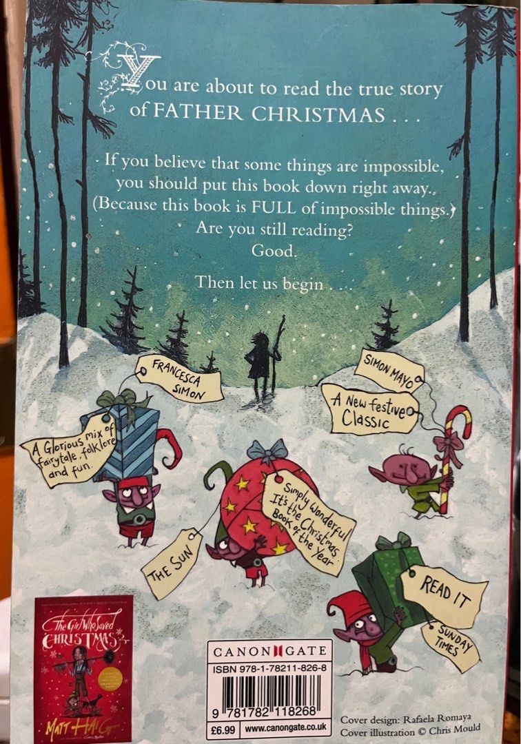 A Boy Called Christmas by Matt Haig (Category: Storybooks) located in Muntinlupa City. Submitted by firstborns (Listing ID 1383632561, Image 2). Description: A Boy Called Christmas by Matt Haig Flaw: fold in the upper right corner of the cover (barely noticeable).