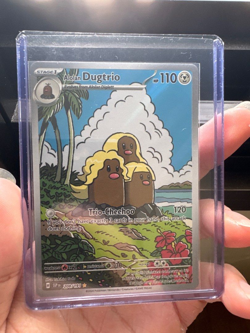 Alolan Dugtrio Pokemon Card - 204/198, Hobbies &amp; Toys, Toys &amp; Games on Carousell