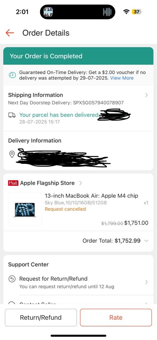 Apple MacBook Air 13-inch M4 Chip 512GB- Sky Blue63205801439618112