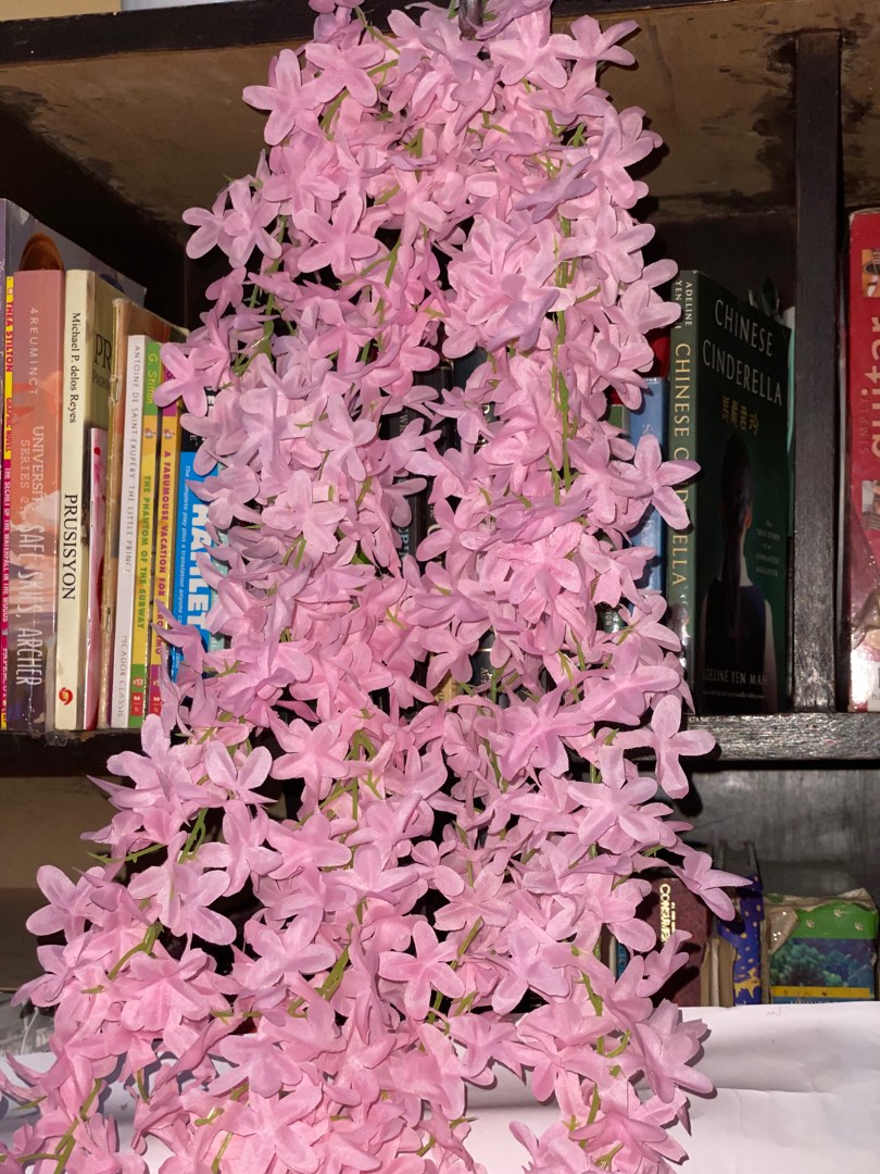 Baby Pink Artificial Fake Wisteria 110cm Ratta Hanging Silk Flowers ...