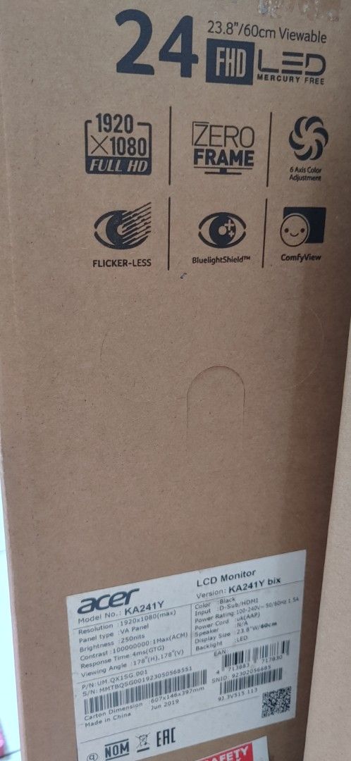 [BNIB] Acer KA241Y bix 23.8" FHD VA panel Monitor63206815777666112