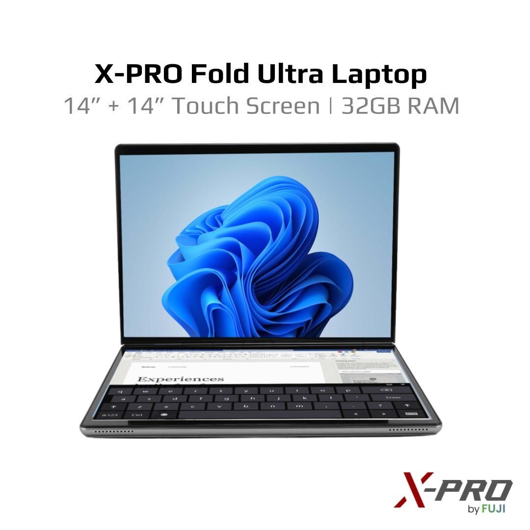 Brand New XPRO Fold Ultra Laptop - 14 Inch Dual Screen With Touch - 14+14 " - 16GB RAM + 512GB SSD - Free MS Office - Refurbished Set Like New - Full Set With Box !63205299655043111