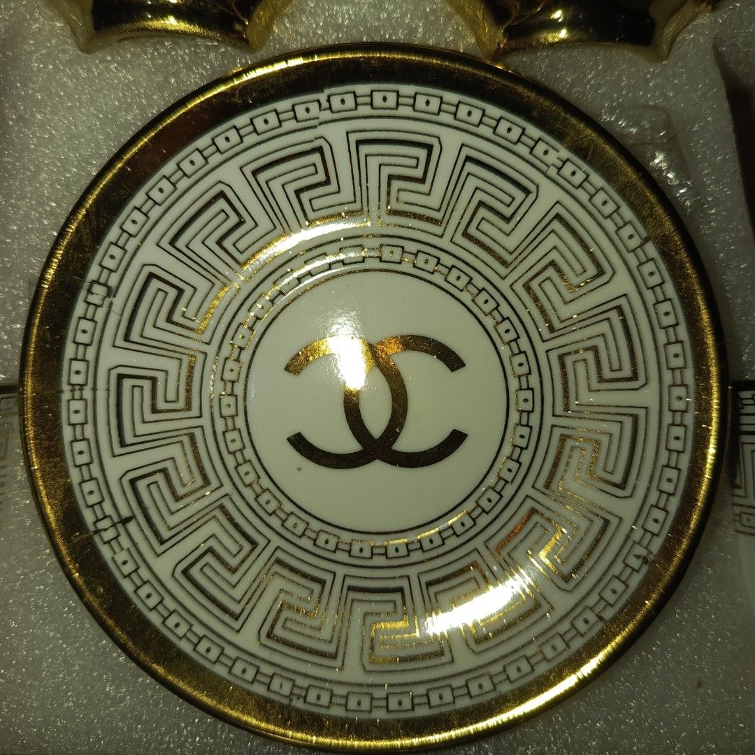Chanel mini cup and saucer (Category: Coffee & Tea Tableware) located in Cabanatuan. Submitted by a3declutterco (Listing ID 1383657052, Image 2). Description: 1 cup 1 saucer for 180.00 3 stocks left Take all 3 for 500.00 Gifted but never used. This is a mini version only. Please see pictures for measurements..