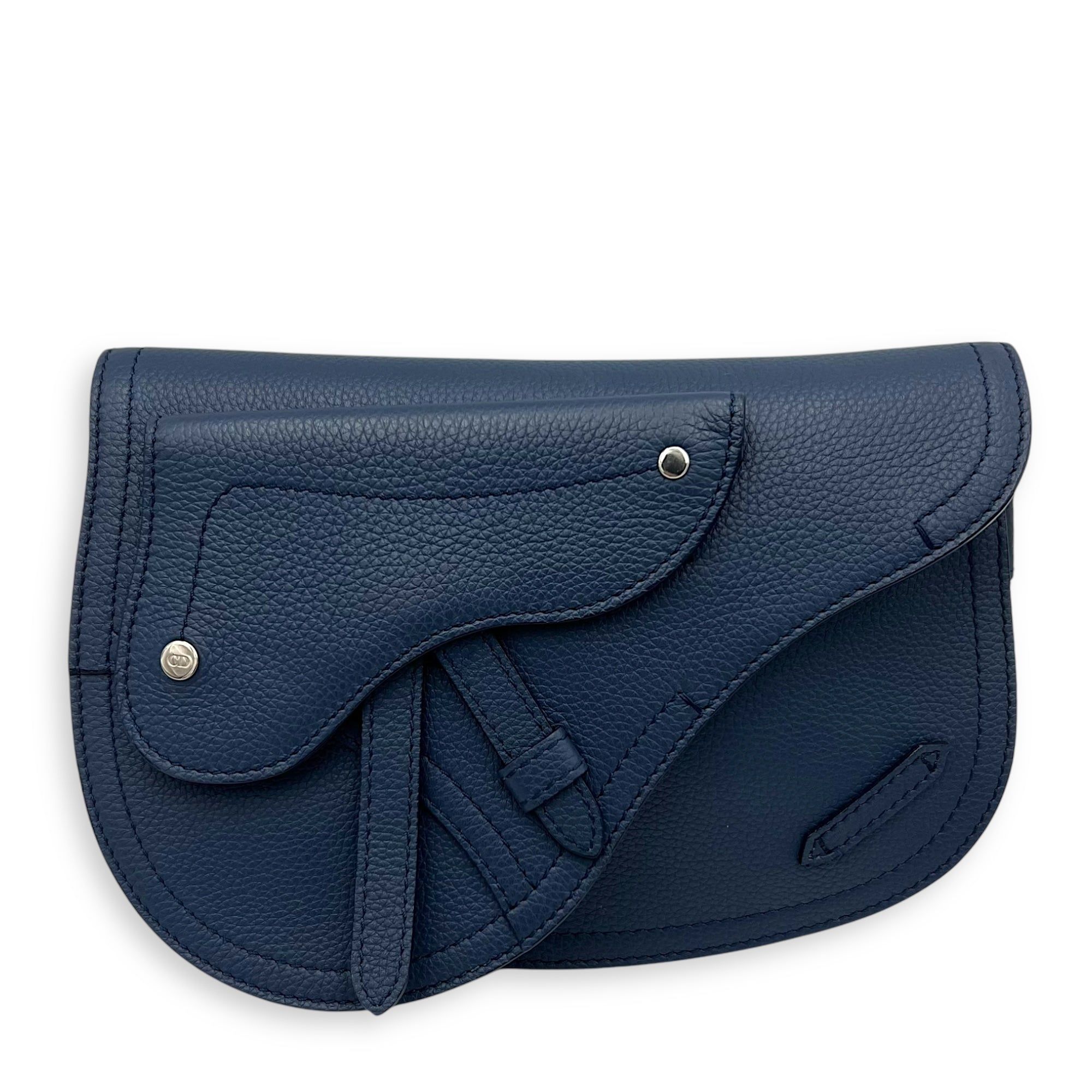 Christian Dior Saddle Crossbody Bag Blue in Calfskin, Silver hardware (Category: Bags & Wallets) located in Singapore. Submitted by carousellluxury (Listing ID 1374434859, Image 1). Description: SKU S2503-004845CH Material Calfskin Color Blue Hardware Silver Strap Included, adjustable Dimension (L)23cm x (H)16cm x (W)3cm Accessories Series 23-BO-0199 Circa Est 2019 Microchipped FALSE - Surface: In very good condition overall - Bottom Edge / Base 