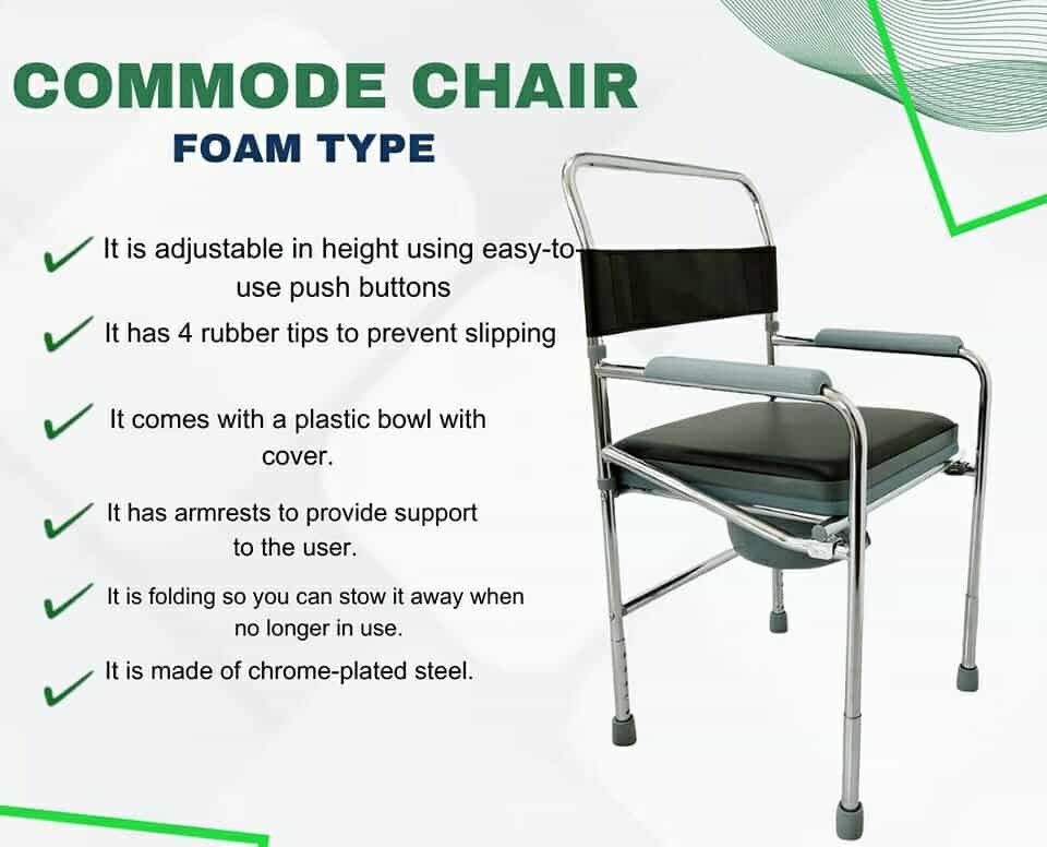 Commode chair foam type (Category: Braces, Support & Protection) located in Quezon City. Submitted by jesselee14kpop (Listing ID 1383469344, Image 1). Description: we accept bulk orders brandnew affordable onhand negotiable good quality and condition open for pick up and delivery high quality we also sell many medical supplies call me 09268225723 cod,gcash,bank transfer lifetime time free service.