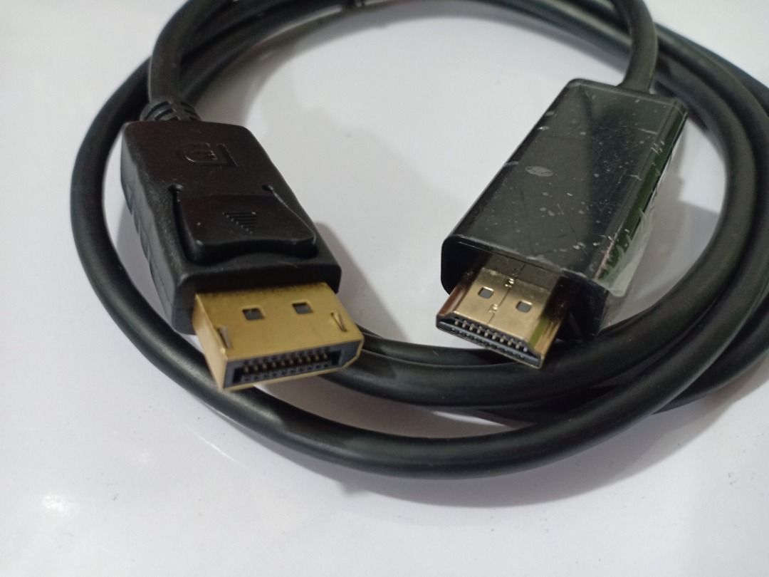 DisplayPort DP to HDMI Cord Cable (Category: Cables & Adaptors) located in Quezon City. Submitted by matet07 (Listing ID 1383480781, Image 1). Description: DisplayPort DP to HDMI Cord Cable DisplayPort DP(male)-input HDMI(male)-output -350 each -300 wholesale(6pcs. and above) -1.8m -with 1 week warranty -accept for shipping via GRAB, SPEEDY/BORZO and LALAMOVE COD(buyer's expense) -accept GCASH, MAYA payment -COMPATIBILITY IS BUYER'S RESPONSIBILIT