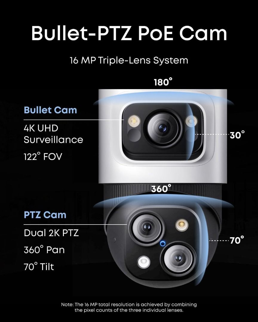 eufy S4 Max 4K NVR Security Camera System, PoE Wired, 16 MP Triple Lens ...