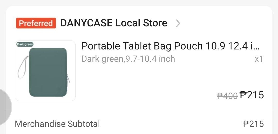 Ipad / tablet pouch (Category: Laptop Bags & Sleeves) located in Marikina City. Submitted by jclgg (Listing ID 1383632491, Image 2). Description: Fixed. RFS: too big.