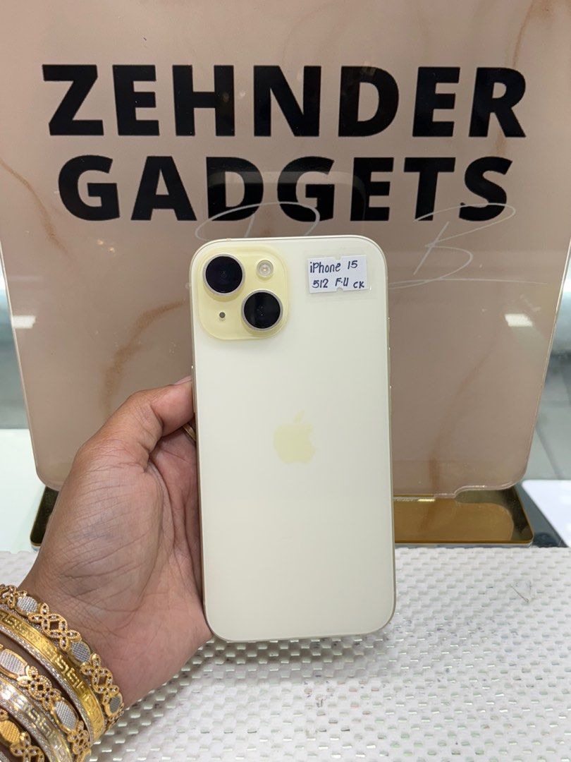 iPhone 15 512GB OPENLINE (NTC APPROVED) (Category: iPhone 15 Series) located in San Juan City. Submitted by desireebayal96 (Listing ID 1383621115, Image 1). Description: iPhone 15 (YELLOW) * NTC APPROVED * 512GB * OPENLINE (ANY SIM) * 87% BATTERY HEALTH (ORIGINAL NOT BOOSTED, CAN CHECK 3UTOOLS) * 99% SMOOTH * NO DENTS * NO ISSUE * NO HISTORY OF REPAIR * NOT REFURBISHED * FACE ID & TRUETONE WORKING * WITH TYPE-C CORD OPEN FOR COD SAME DAY DELIVERY