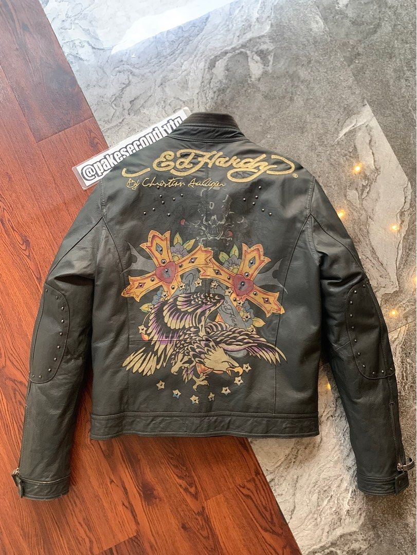 Jaket Kulit ED HARDY by Christian Audigier Leather Jacket