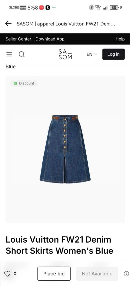 Louis Vuitton denim skirt (Category: Luxury Apparel) located in Baguio. Submitted by ashzachary (Listing ID 1383606209, Image 2). Description: Louis Vuitton denim skirt Louis Vuitton buttons Condition :Excellent condition Color rate 10/10 Size : Medium Inches:W26 to 27/L23. 5 No issues Super ganda sa personal Pm. More details Good quality Plsss 📌No Bogus 📌No return MOP What you see is what you get PALAWAN, CEBUNA GCASH AND BDO Reminder😊 We're 