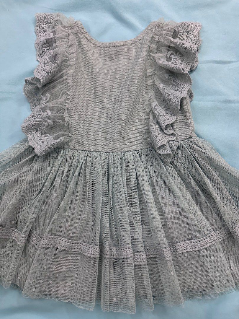 Next mesh dress (3-6m) (Category: Babies & Kids Fashion) located in Sungai Buloh. Submitted by erieshya (Listing ID 1383612728, Image 1). Description: Mint green On tag size 3-6m Up to 8kg Mesh +cotton inner with beuatiful embroideries.