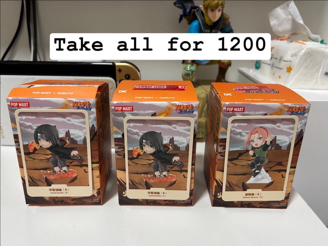 Pop Mart x Naruto - Sealed - Take All (Category: Designer & Blind Box Toys) located in Paranaque City. Submitted by prelovedbycristal (Listing ID 1383548019, Image 1). Description: Sakura Itachi Uchiha (2) RFS: Duplicates All sealed. Opened box only. Location: Bicutan Paranaque.