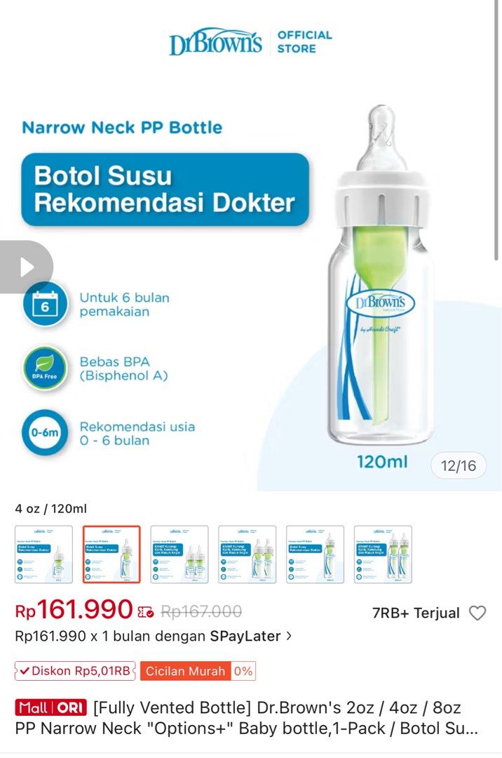 preloved botol susu dr browns 120ml (Kategori: Perawatan & Makanan Anak) berada di Magelang. Dikirim oleh re.usedpls (ID iklan 1383582388, Gambar 1). Deskripsi: .